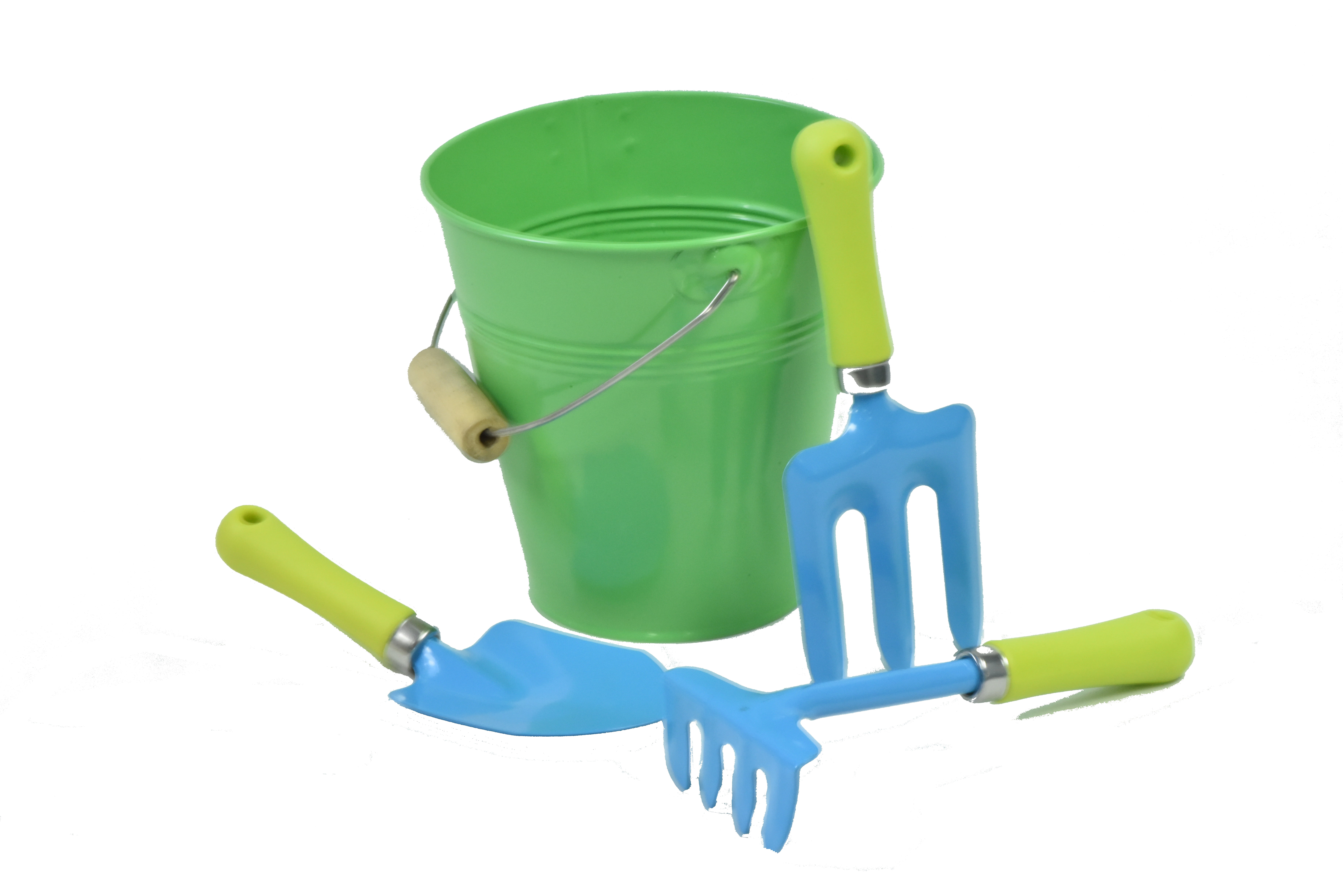 G & F Products 10051 JustForKids Kids Water Pail with Garden Tools Set, Weight 1 lb, Green