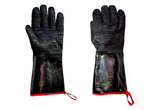 Extra Long Black Silicone Heat Resistant BBQ Gloves