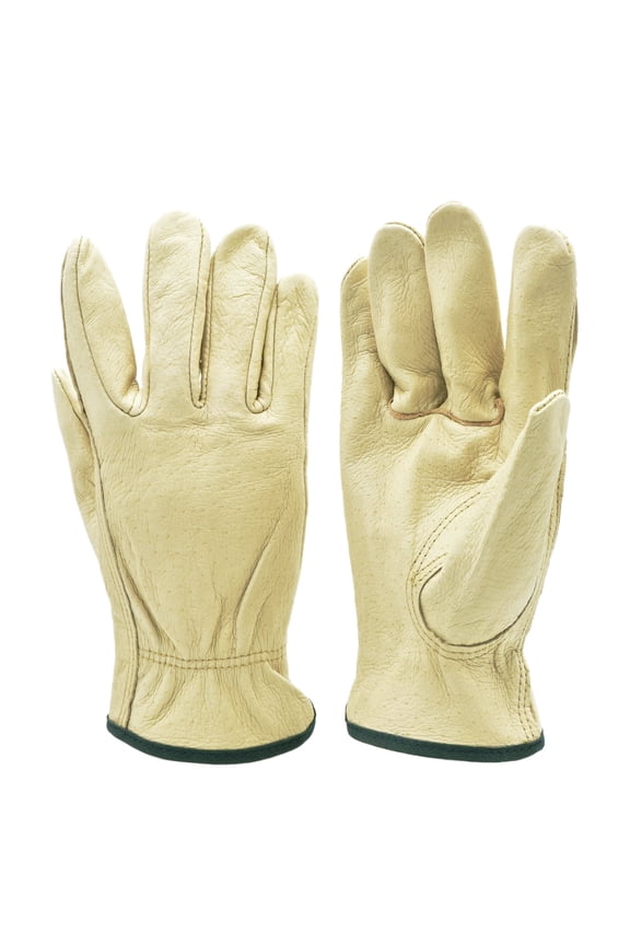 Gloves Full Grain 2002MFBA, Leather Gloves, Unisex 3 Pairs, Size Medium