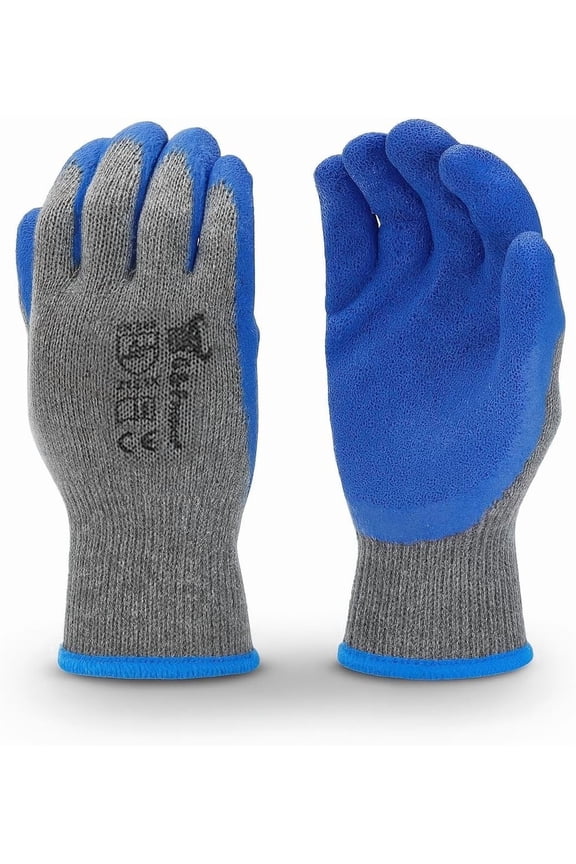 Knit Work Gloves 3100L-DZ Textured Rubber Latex Coated Non-Slip 12 Pair Large