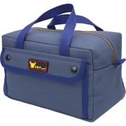 G & F Products Mechanics Tool Bag, Gray, Brass Zipper, Side Pockets, 11 x 7 x 6 Inch, 1 Pack