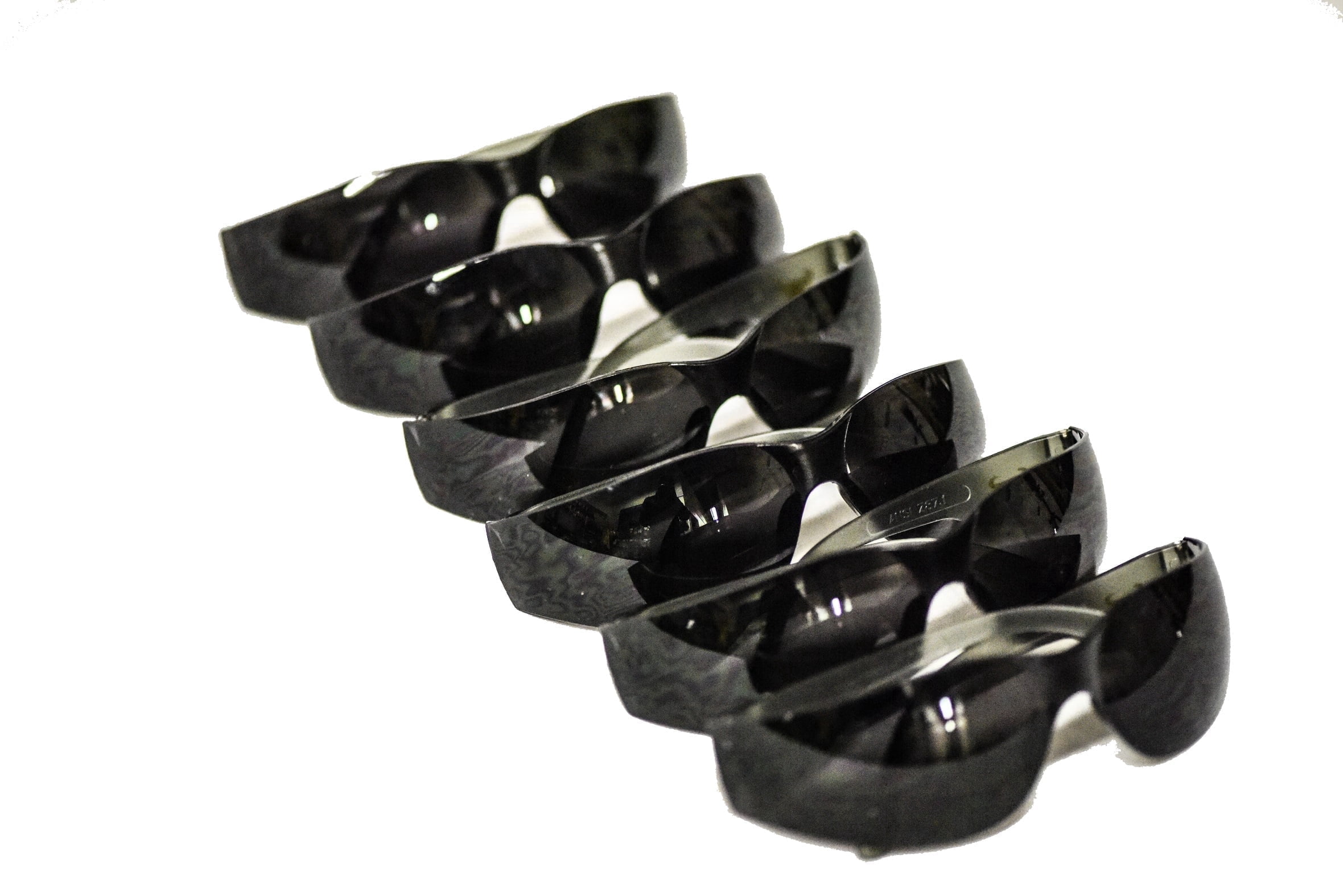 G & F Products Safety Glasses, Smoke Polycarbonate Lens, Impact Resistant, Black Frame, 12 Pack
