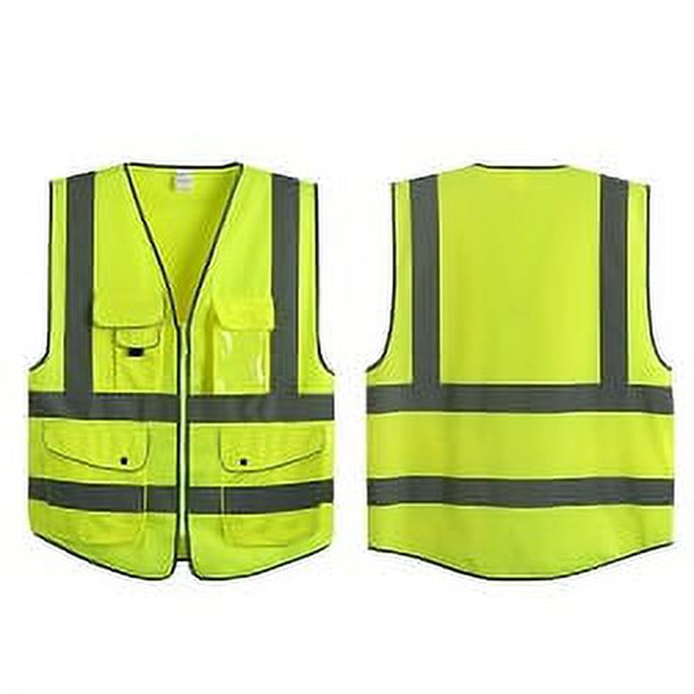 G F Products XL Yellow Reflective Zipper Front Safety Vest