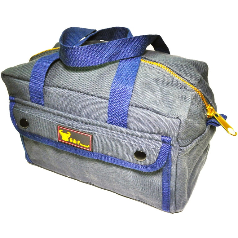 G u0026 F Tool Bag, Style Mechanics Brass Zipper and Side Pockets Grey 1Pack  Height 7inch - Walmart.com