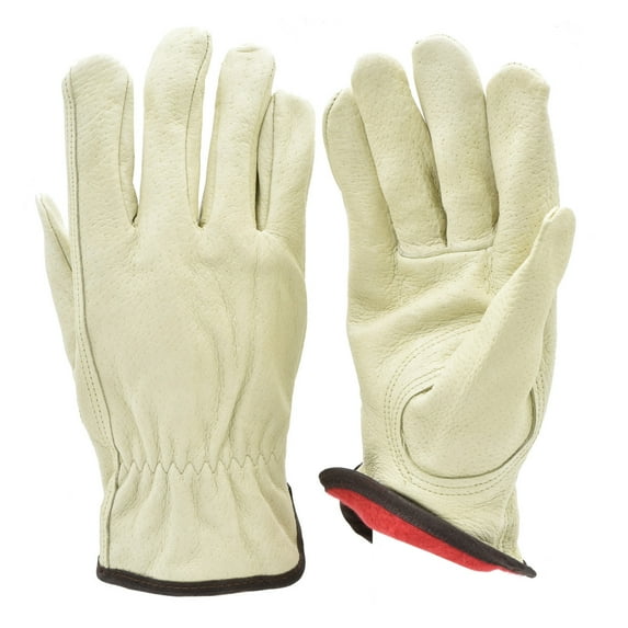 G & F Winter Gloves Males 2012-3 Washable Leather, Work Gloves, 3 Pairs, Color White, Size XLarge