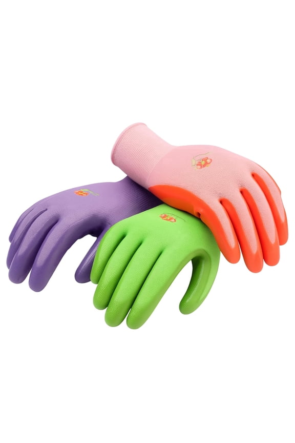 G & F Women's Garden Gloves, Nitrile Coated Work Gloves, 6 Pair, Size Medium