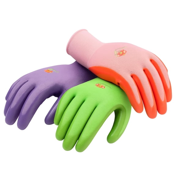 G & F Women's Garden Gloves 15226M, Nitrile Coated Work Gloves, 6 Pair, Size Medium