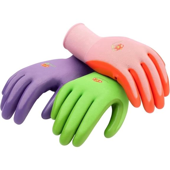 G & F Products Women's Gardening Gloves Garden Work Gloves Micro-Foam Nitrile Coated Grip Breathable Assorted Colors Large 6 Pairs