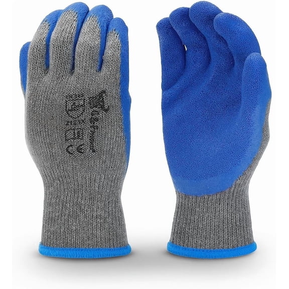 G & F Work Gloves - Rubber Latex Coated Leather, Welding and Mechanic Work - Heavy Duty Handling - 120-Pairs Large