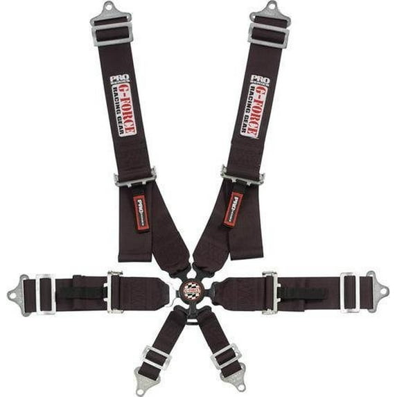 G-FORCE 7001BK 6 Point Harness Camlock SFI 16.1 Individual Harness Black