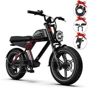 G-FORCE ZM 48V Electric Dirt Bike,750W Electric Motorcycle - Up to 20MPH & 80 Miles Long-Range, Shimano 7-Speed E-Bike