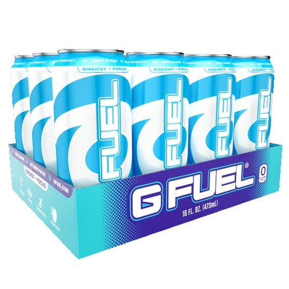 G FUEL Blue Ice Sugar Free Energy & Endurance Drink, 16 fl oz, 12 Count
