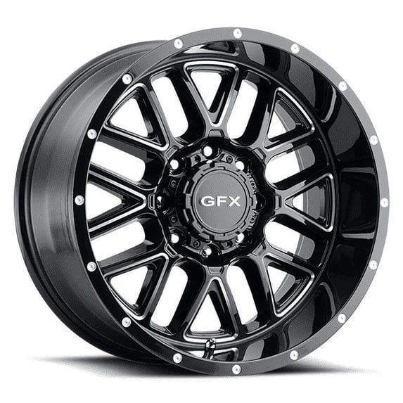 G-FX TM5 Rim 20X10 8X170 Offset -19 Gloss Black Milled (Quantity of 1)