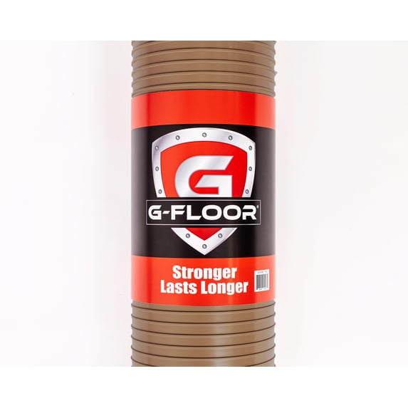 G-Floor 10' x 24' Ribbed Vinyl Garage Flooring Cover - Sandstone