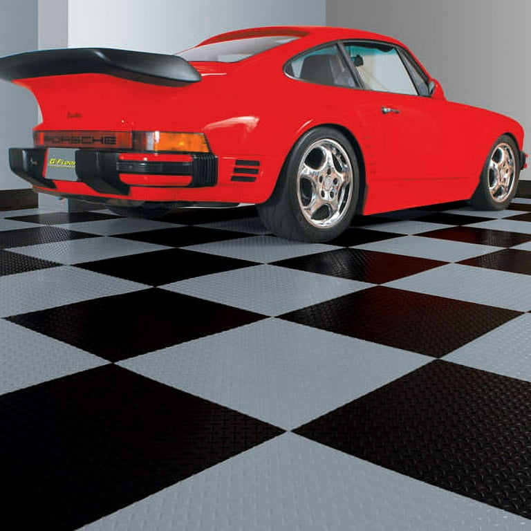 G-Floor RaceDay Diamond Tread Slate Grey 24 in. x 24 in. Peel and Stick Polyvinyl Tile (40 sq. ft. / case) G-Floor RaceDay Diamond Tread Slate Grey 24 in. x 24 in. Peel and Stick Polyvinyl Tile (40 sq. ft. / case)