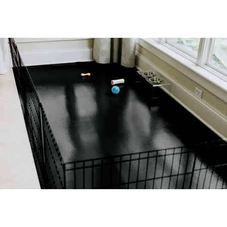 G-Floor 5' x 10' Polyvinyl Ceramic Pet Friendly Carpet Protector for Dogs and Cats - Midnight Black