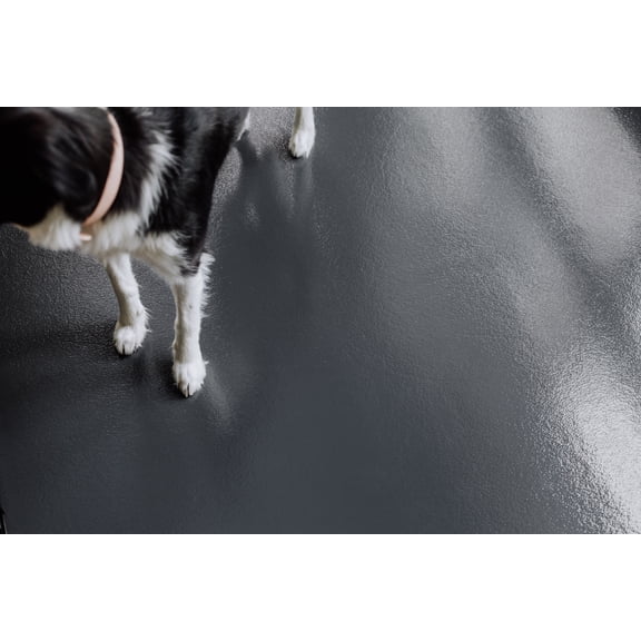 G-Floor 7.5' x 17' Ceramic Texture Vinyl Indoor Pet Mat & Indoor Carpet Protector, Slate Grey