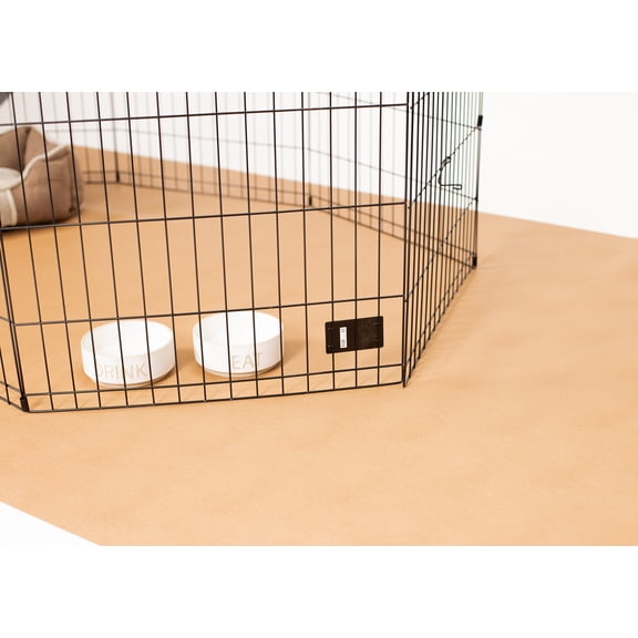 G-Floor 7.5' x 17' Vinyl Levant Pet Friendly Carpet Protector for Dogs & Cats - Sandstone