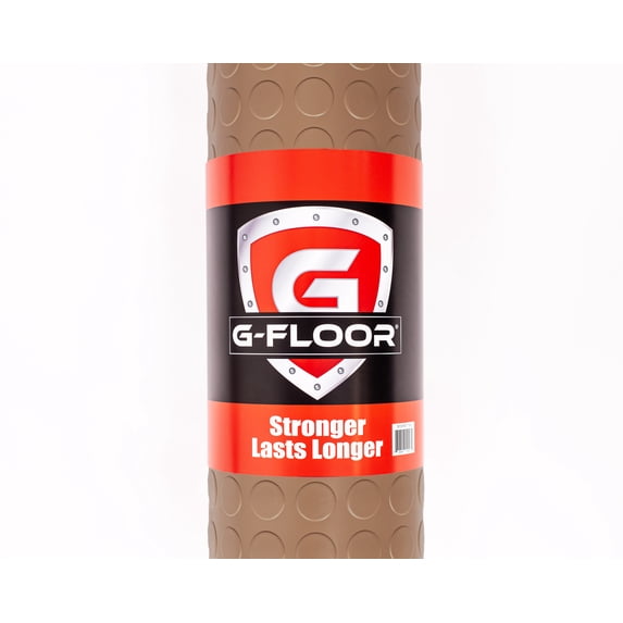 G-Floor 8.5' x 22' Coin Pattern Garage and Universal Flooring Cover & Under Car Mat - Sandstone