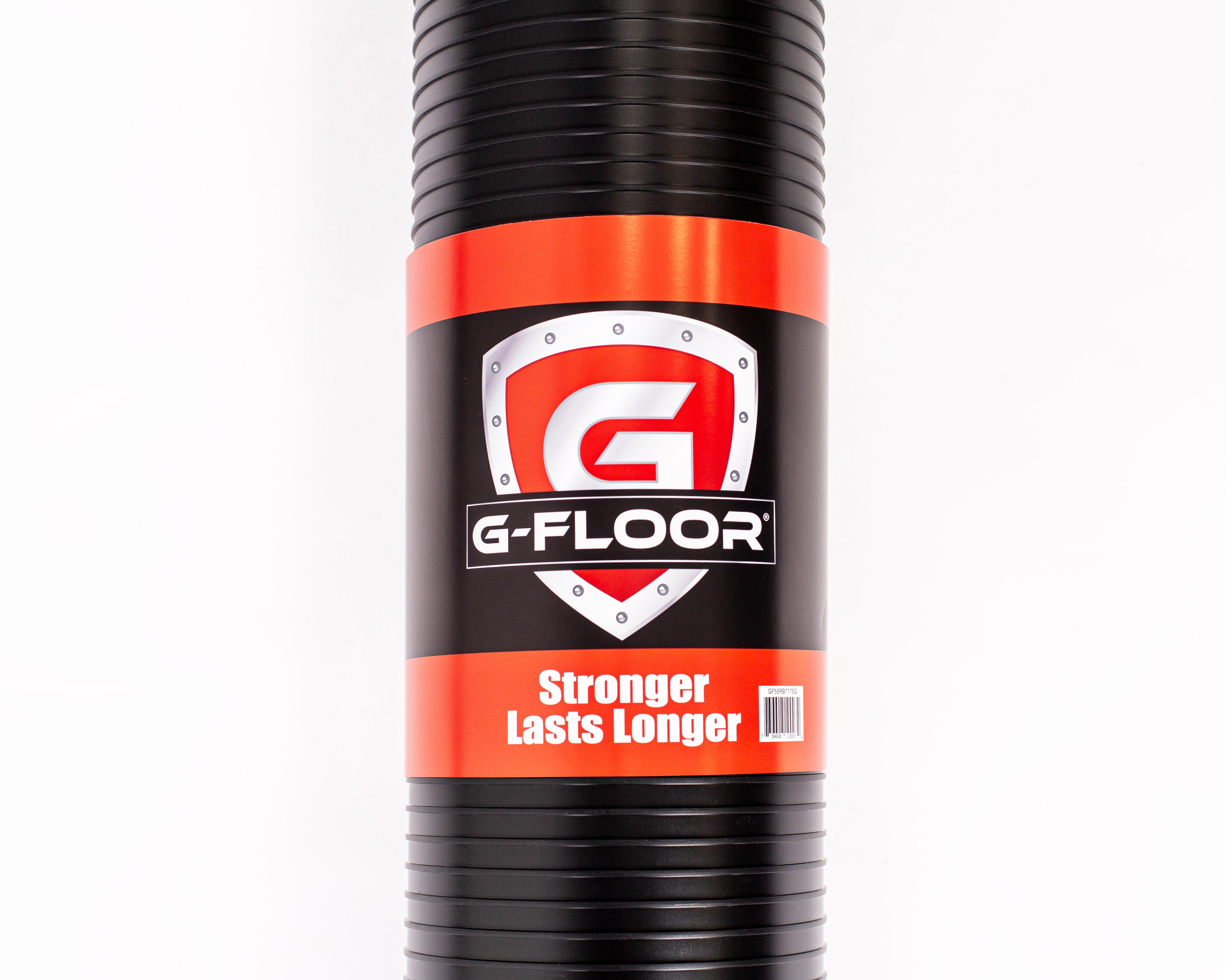Midnight Black Ribbed PVC Garage Flooring Roll, 8.5 ft x 22 ft