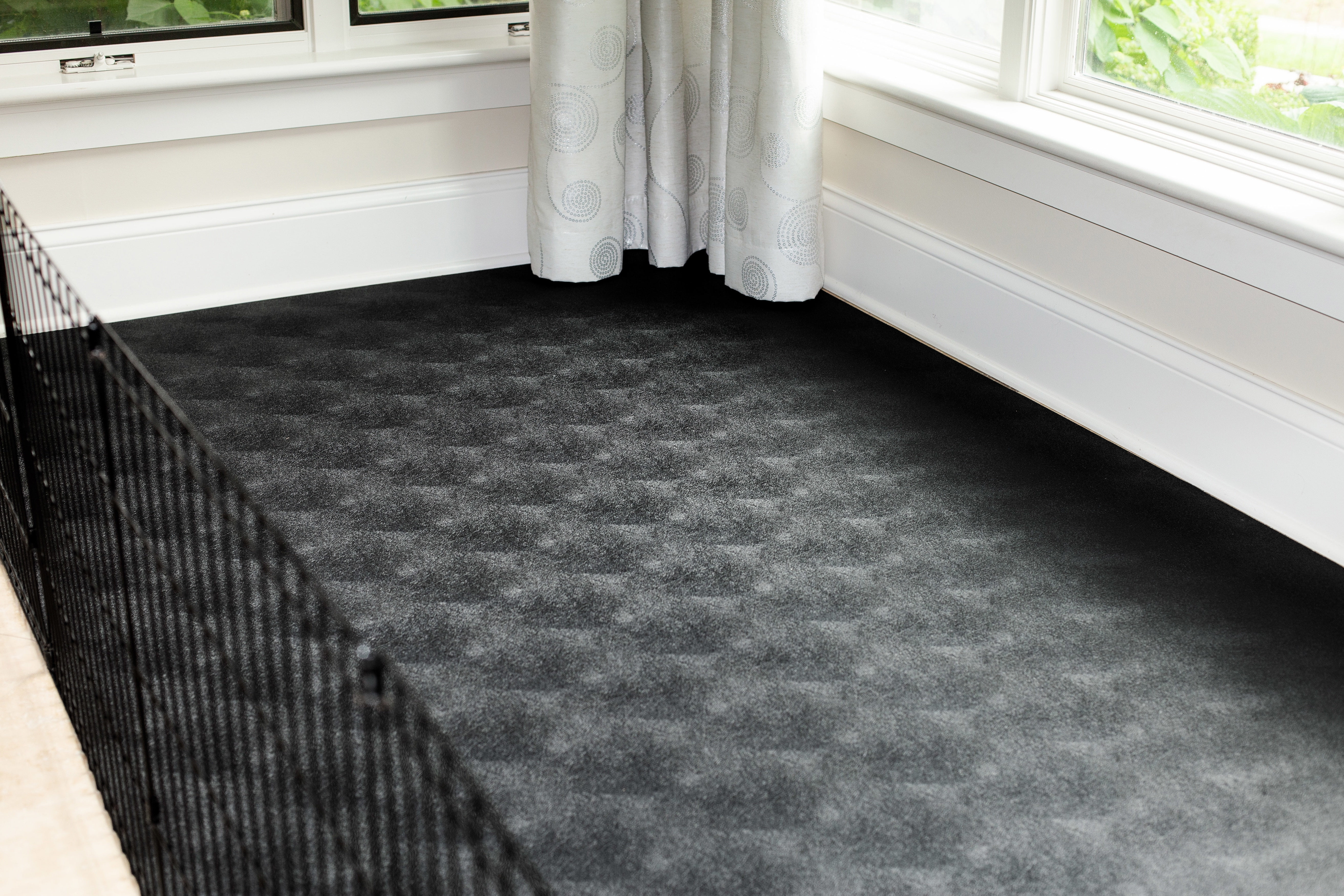 G-Floor 8.5' x 22' Vinyl Levant Pet Friendly Carpet Protector for Dogs & Cats - Midnight Black