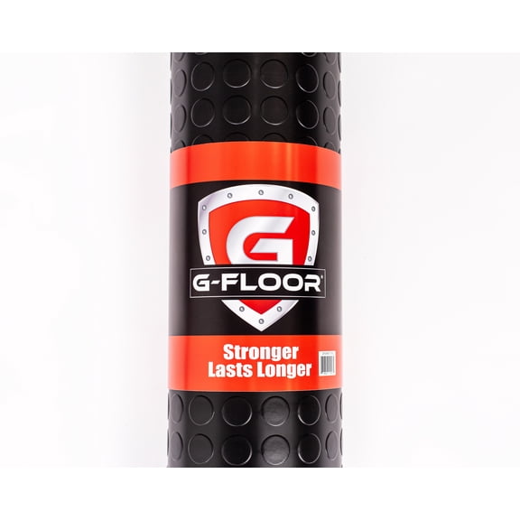 G-Floor 8.5' x 24' Coin Pattern Garage and Universal Flooring Cover & Under Car Mat - Midnight Black