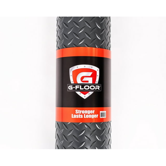 G-Floor 8.5' x 24' Diamond Tread Vinyl Garage Flooring Cover - Slate Grey