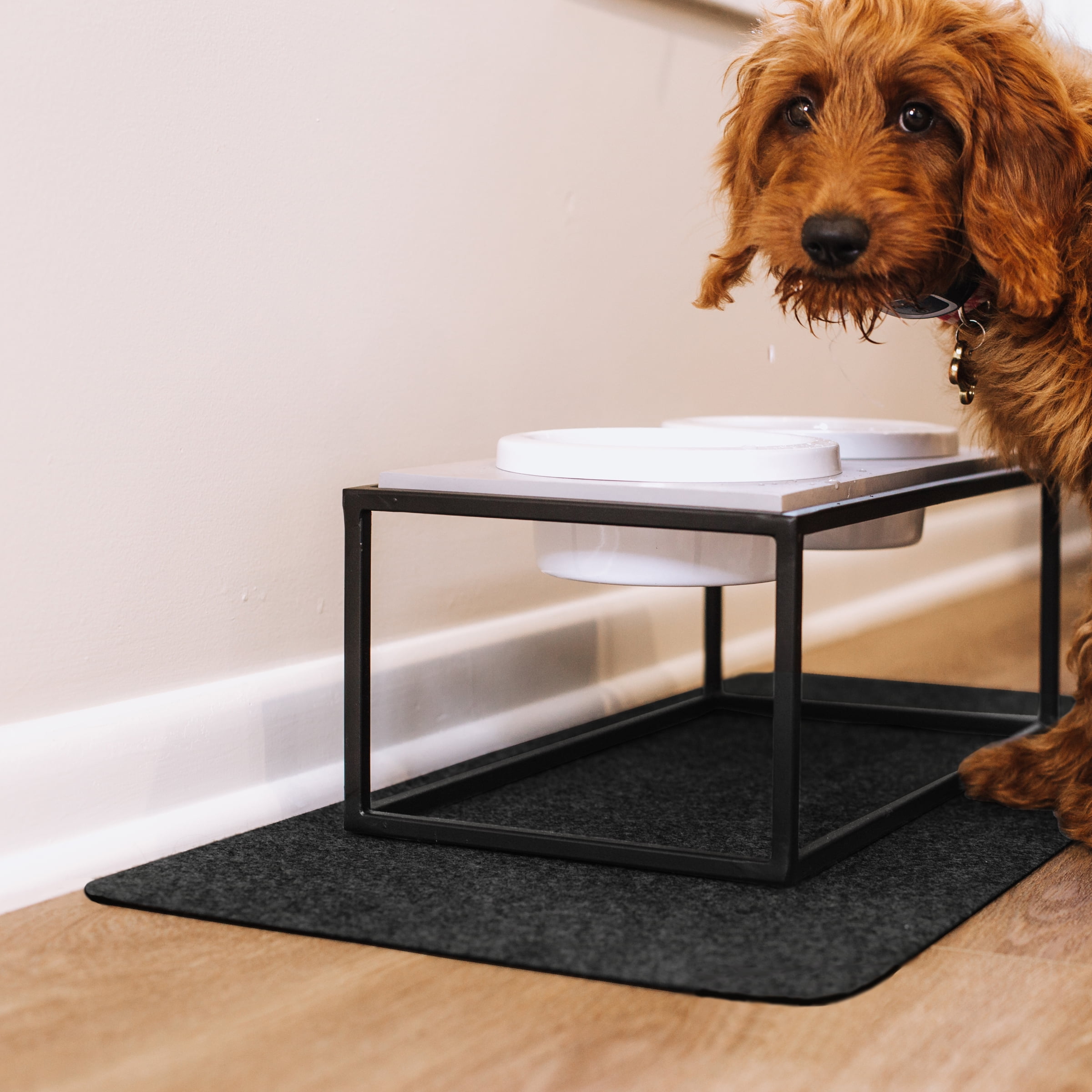 G-Floor Drip & Dry 14" x 30" Absorbent Pet Placemat, Grey (3 Pack)
