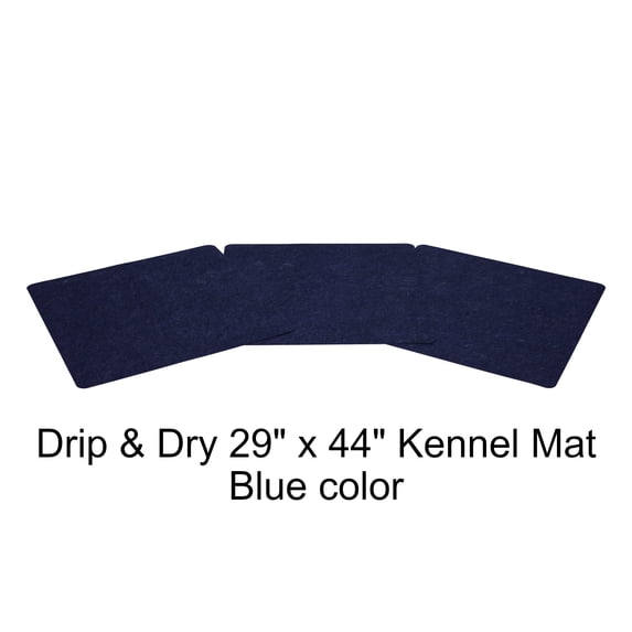 G-Floor Drip & Dry 29" x 44" Absorbent Vinyl Kennel Mat, Blue (3 Pack)