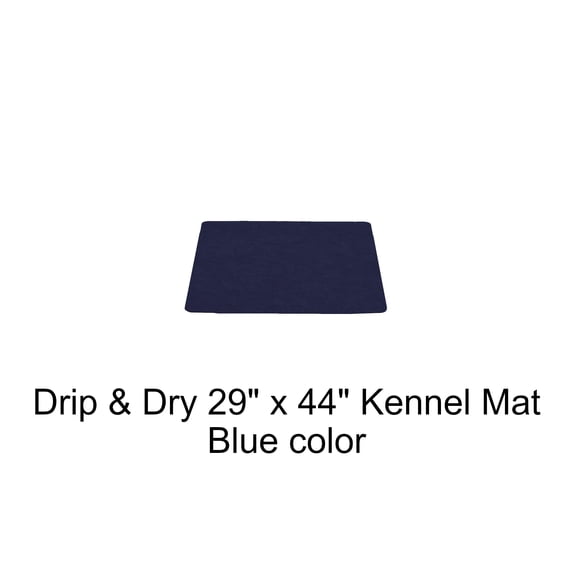 G-Floor Drip & Dry 29" x 44" Absorbent Vinyl Kennel Mat, Blue