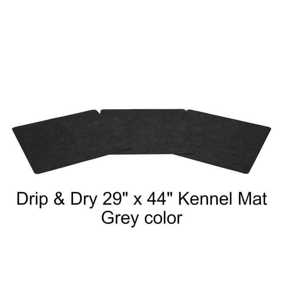 G-Floor Drip & Dry 29" x 44" Absorbent Vinyl Kennel Mat, Grey (3 Pack)