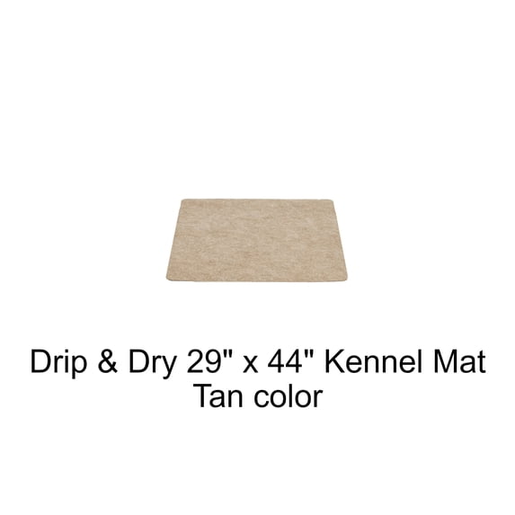 G-Floor Drip & Dry 29" x 44" Absorbent Vinyl Kennel Mat, Tan