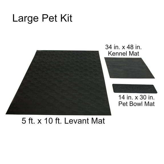 G-Floor New Pet Parent 3-Piece Floor Mat Kit, Midnight Black, Large