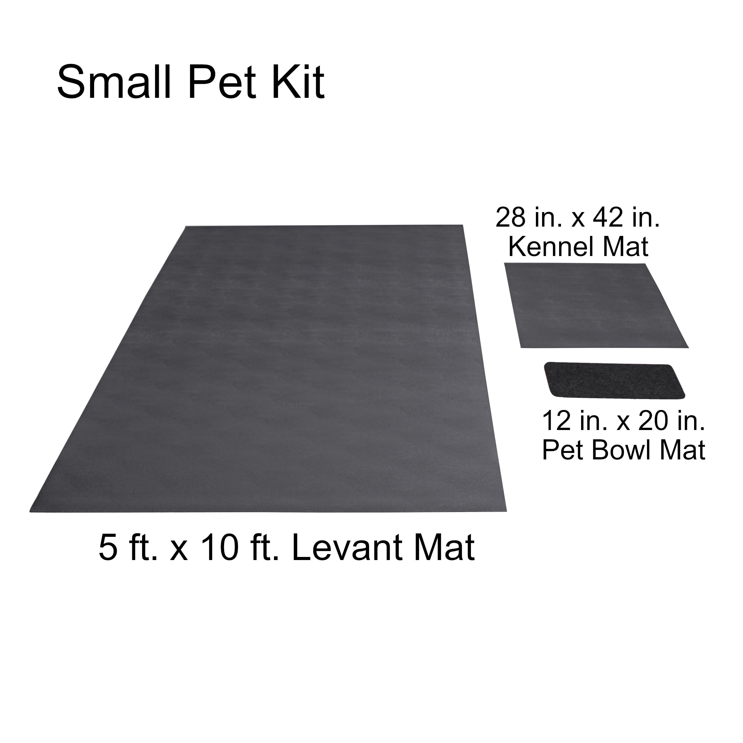 Slate Grey Vinyl Pet Floor Mat Kit, Small