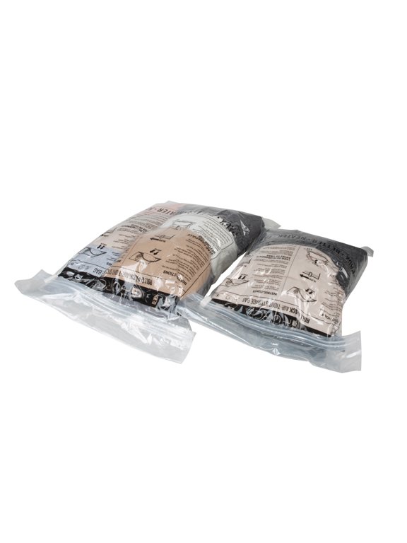 2 Pack Roll N Stow Plastic Airtight Travel Packing Bags in Clear