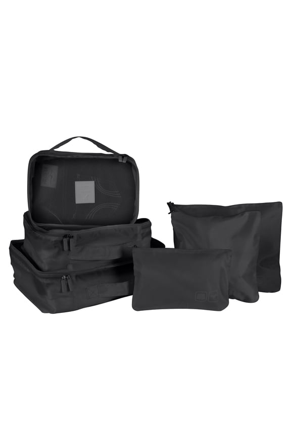 6 Piece Ultimate Polyester Traveling Set in Black