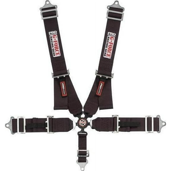 G-Force 7000BK Black FIA Rated 5-Point Pull-Down Camlock Individual Shoulder Harness Set
