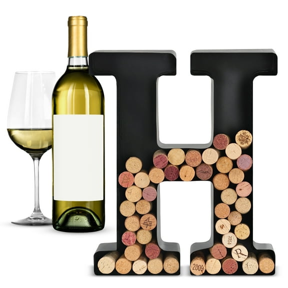 G Francis H-Shaped Letter Wine Cork Holder Decor Metal Container for Wine Corks