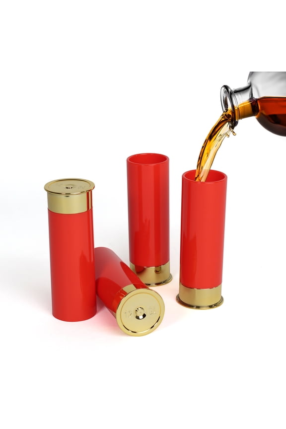 Shot Glass Set - 4pk Novelty Shot Glasses Plastic Bullet Shot Glass