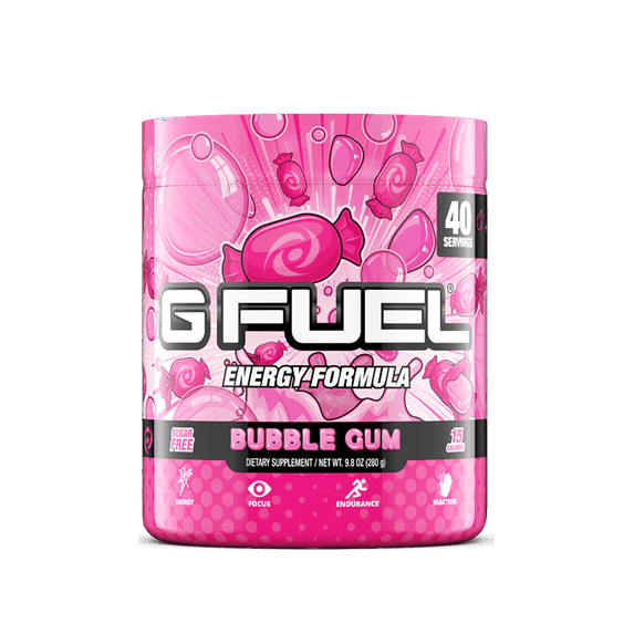G Fuel Bubble Gum Tub (40 Servings) Elite Energy and Endurance Formula Net Wt 9.8 Ounce