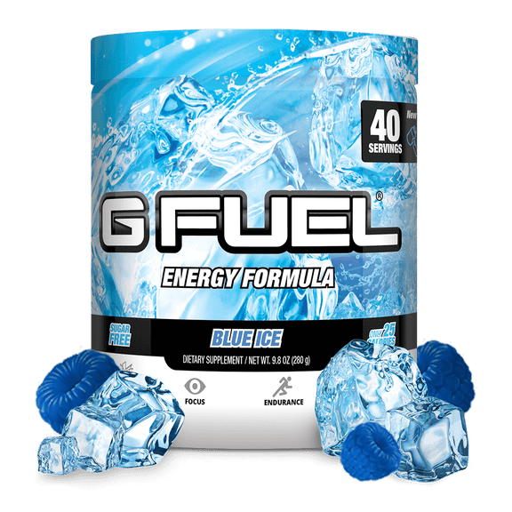 G Fuel Elite Energy and Endurance Powder Tub, Blue Ice, 40 Servings