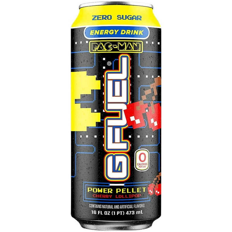 G Fuel Pac-Man Power Pellet - Cherry Lollipop Energy Drink, 16 oz