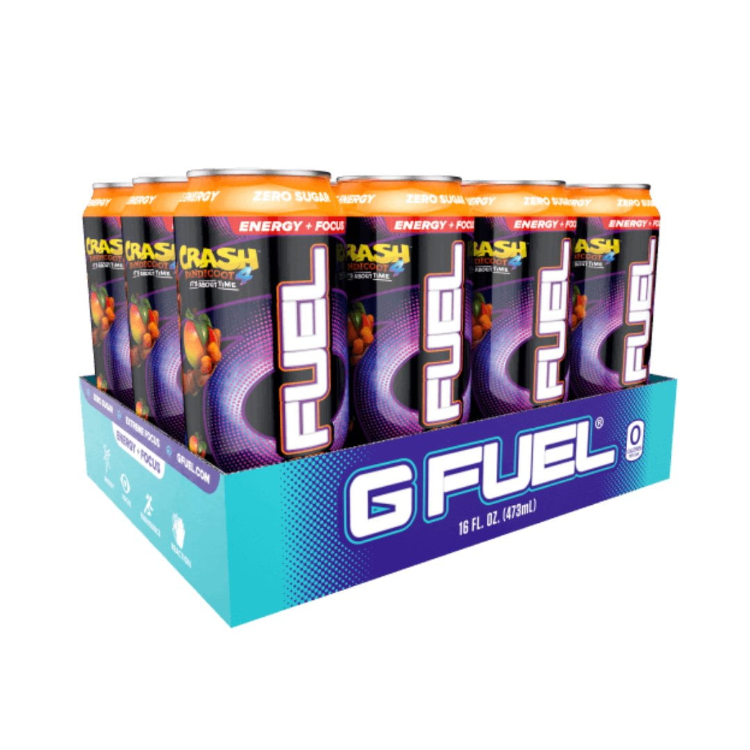 G Fuel, Zero Sugar Wumpa Energy Drink, 16 fl oz, Pack of 12 cans