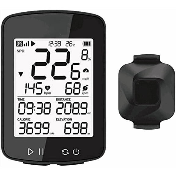 G+ Gen2 GPS Bike Computer ANT+/ Bluetooth IPX7 Cycling Computer Rechargeable Bicycle Speedometer Odometer with 2.2 inch LCD Screen, 28 hrs Long Battery Life with Vortex Speed Cadence Sensor$$Other