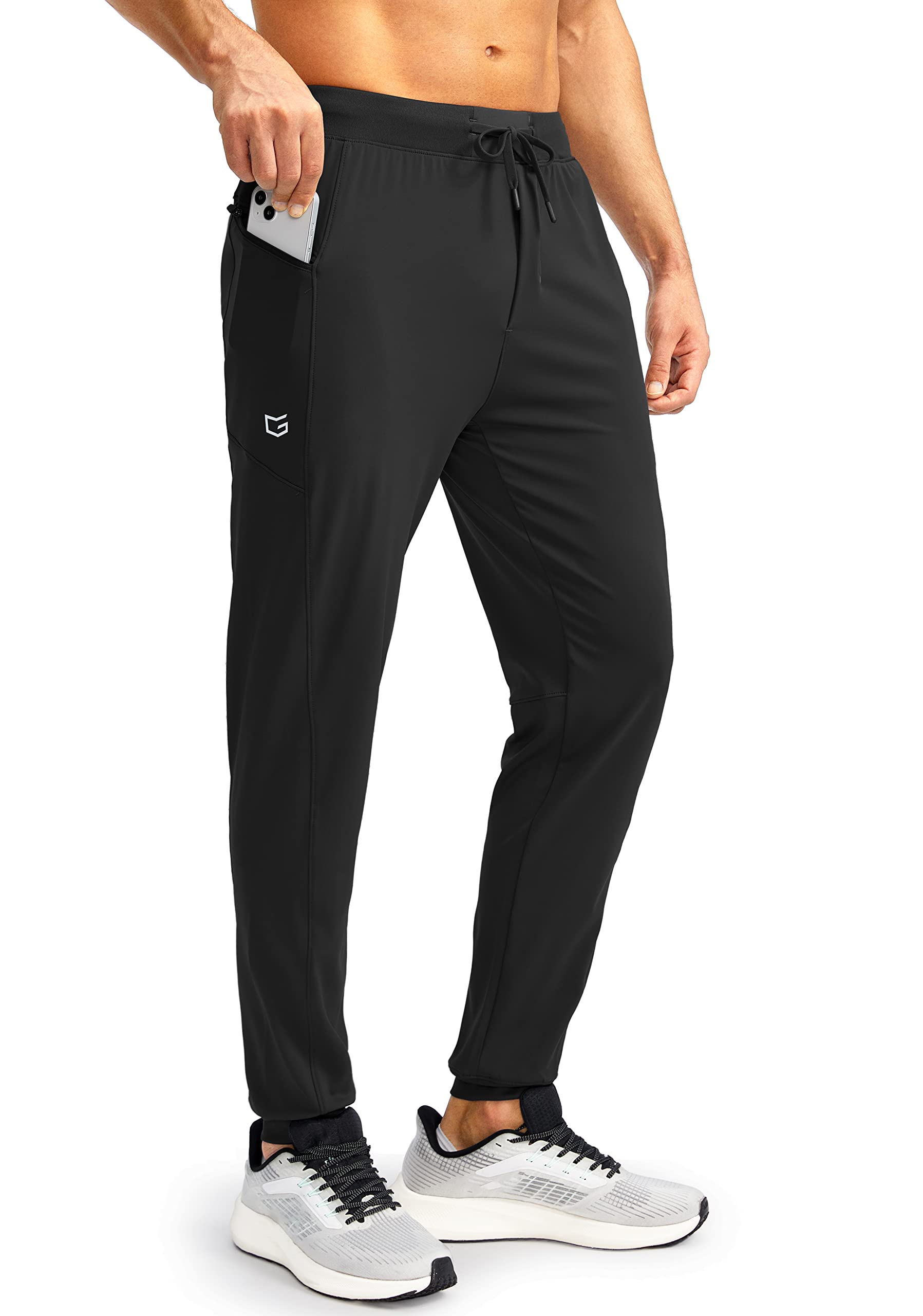G Gradual Men's Joggers with Zipper Pockets Stretch Tapered Sweatpants