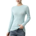 thumbnail image 1 of G Guzemor 2025 Women’s 100% Merino Wool Crew Neck Thin Fit Sweater Long Sleeve Spring Knitted Lightweight Tops Basic Pullover, 1 of 8
