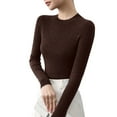 thumbnail image 1 of G Guzemor 2025 Women’s 100% Merino Wool Crew Neck Thin Fit Sweater Long Sleeve Spring Knitted Lightweight Tops Basic Pullover, 1 of 8