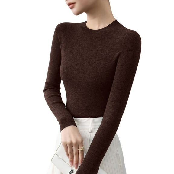 G Guzemor 2025 Women’s 100% Merino Wool Crew Neck Thin Fit Sweater Long Sleeve Spring Knitted Lightweight Tops Basic Pullover