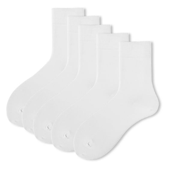 G Guzemor 5 Pairs Women's Thin Cotton Silk Socks Soft Athletic Casual Breathable Above Ankle Crew Socks High Calf Boot Sock