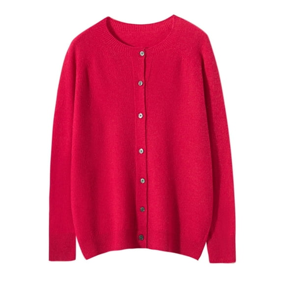 G Guzemor Women’s 100% Merino Wool Cardigan Sweater Crew Neck Long Sleeve Knit Casual Button Down Lightweight Tops Outwear